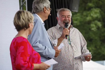 Diabetes-Sommertour 2024: Andrea Ballschuh, Dr. Jens Kröger und Harry Wijnvoord