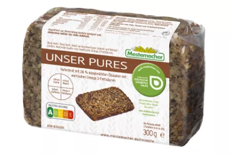 Mestemacher Unser Pures mit Empfehlungsbutton diabetesDE Mestemacher Unser Pures mit Empfehlungsbutton diabetesDE