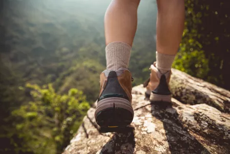 Wanderer in Natur Wandern in Natur