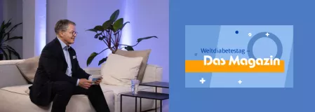 Weltdiabetestag - Das Magazin mit Thomas Haak Weltdiabetestag - Das Magazin Logo und Foto von Moderator Thomas Haak