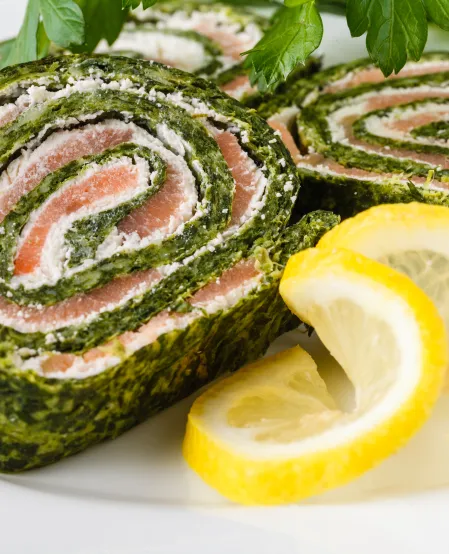Spinat-Lachs-Rolle