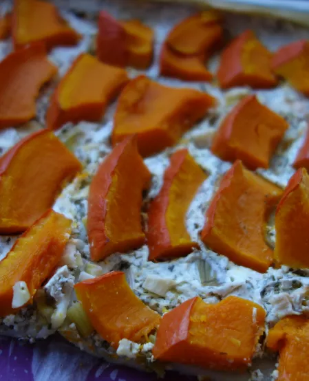 Rezept Kürbis-Flammkuchen Rezept Kürbis-Flammkuchen