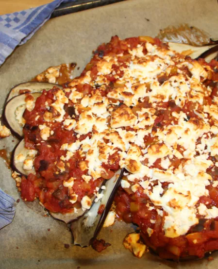 Überbackene Fächeraubergine Überbackene Fächeraubergine