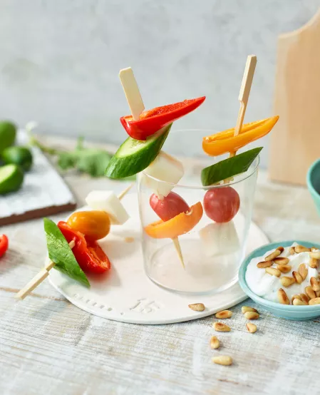Gemüsespießchen mit Dip Gemüsespießchen mit Dip