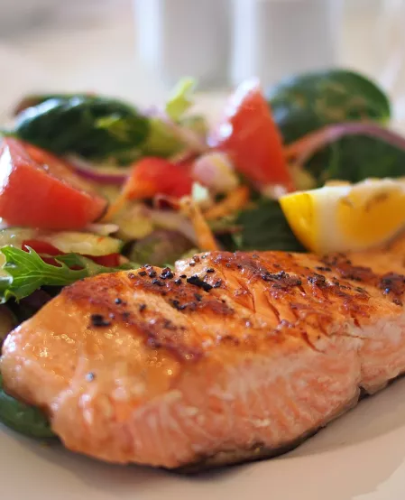 Lachs Lachs auf Salatbett