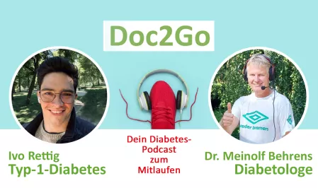 Teaserbild Doc2Go S05E02 Teaserbild Doc2Go Staffel 5 Folge 2 mit Ivo Rettig, Typ-1-Diabetes und Dr. Meinolf Behrens, Diabetologe