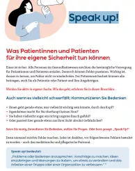 Vorschaubild Flyer Patientensicherheit des APS