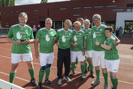 Fußballspiel FC Bundestag vs. FC Diabetologie 2023: Dr. Kröger bei der Podiumsdiskussion