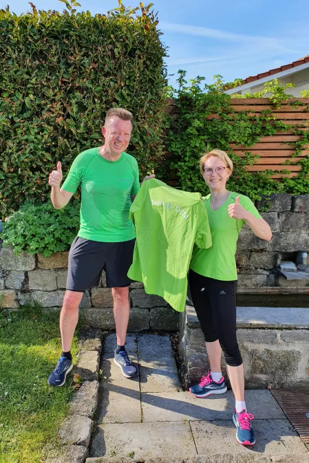 Dr. Carsten und Dr. Astrid Volkery vom Diabeteszentrum Minden beim Diabetes-Lauf