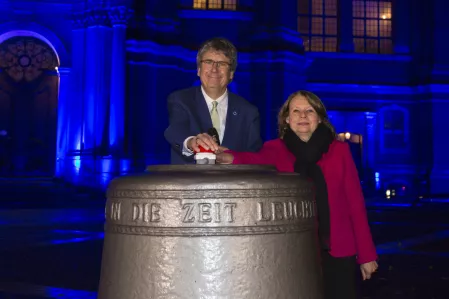 Illumination des Michels in Hamburg - Weltdiabetestag 2017