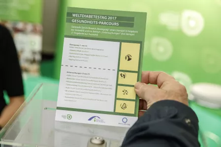 Laufkarte vom Gesundheitsparcours beim Weltdiabetestag 2017