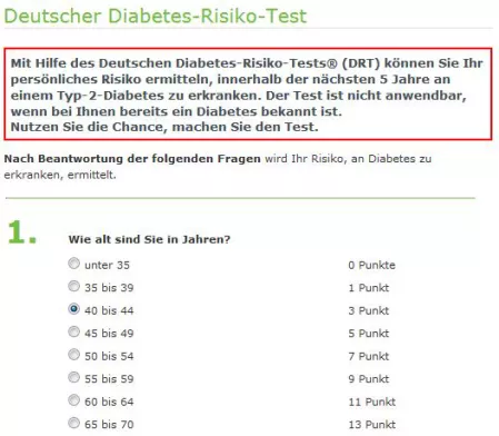 Grafik Deutscher Diabetes-Risiko-Test Grafik Deutscher Diabetes-Risiko-Test