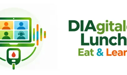 DIAgitaler Lunch Logo - Laptop mit Teamsmeeting 