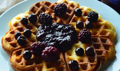 Waffeln mit Brombeeren