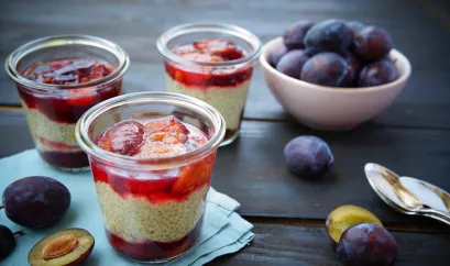 Bayerisch Creme mit Zwetschenröster