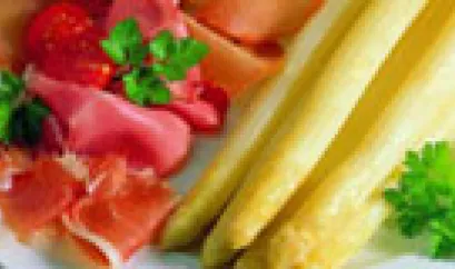 Spargel mit Schinken