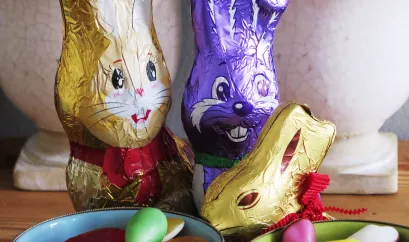 Süßigkeiten mit Osterhase aus Schokolade