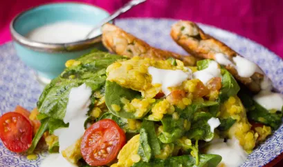 Linsendhal mit Koriandernaan