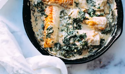 Lachs in Cremesauce