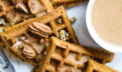 Waffeln mit Pekannüssen