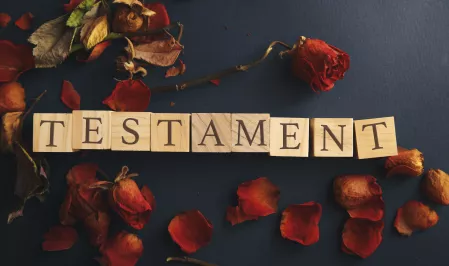 Buchstabenwürfel "Testament"