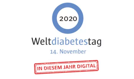 Logo Weltdiabetestag 2020 mit Hinweis zu digitalem Event