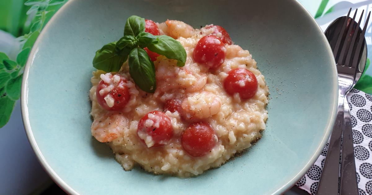 Risotto mit Tomaten und Garnelen diabetesDE Deutsche DiabetesHilfe